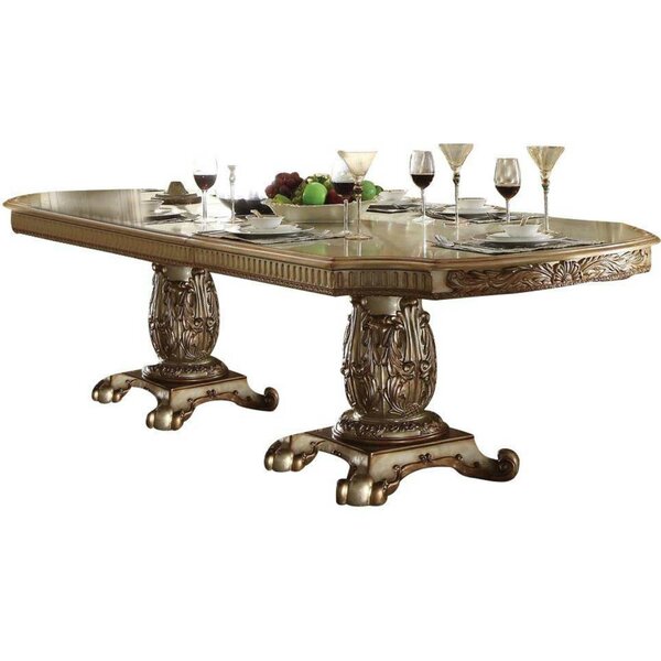 Lark Manor Carlene 9 Piece Extendable Double Pedestal Dining Set